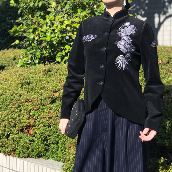 龍刺繍チャイナジャケット 女性用 レディース チャイナ服 チャイナ風