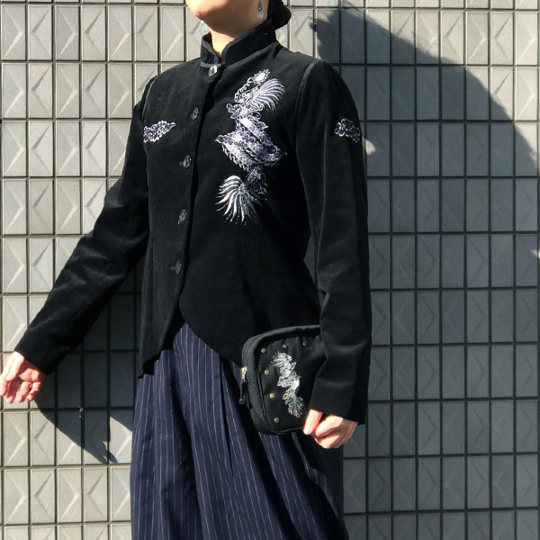 龍刺繍チャイナジャケット 女性用 レディース チャイナ服 チャイナ風