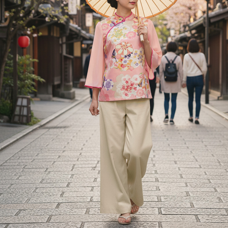 シフォン袖さくらチャイナ服が入荷しました