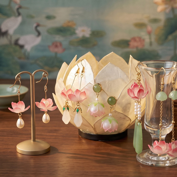 蓮の花ピアスが入荷しました
